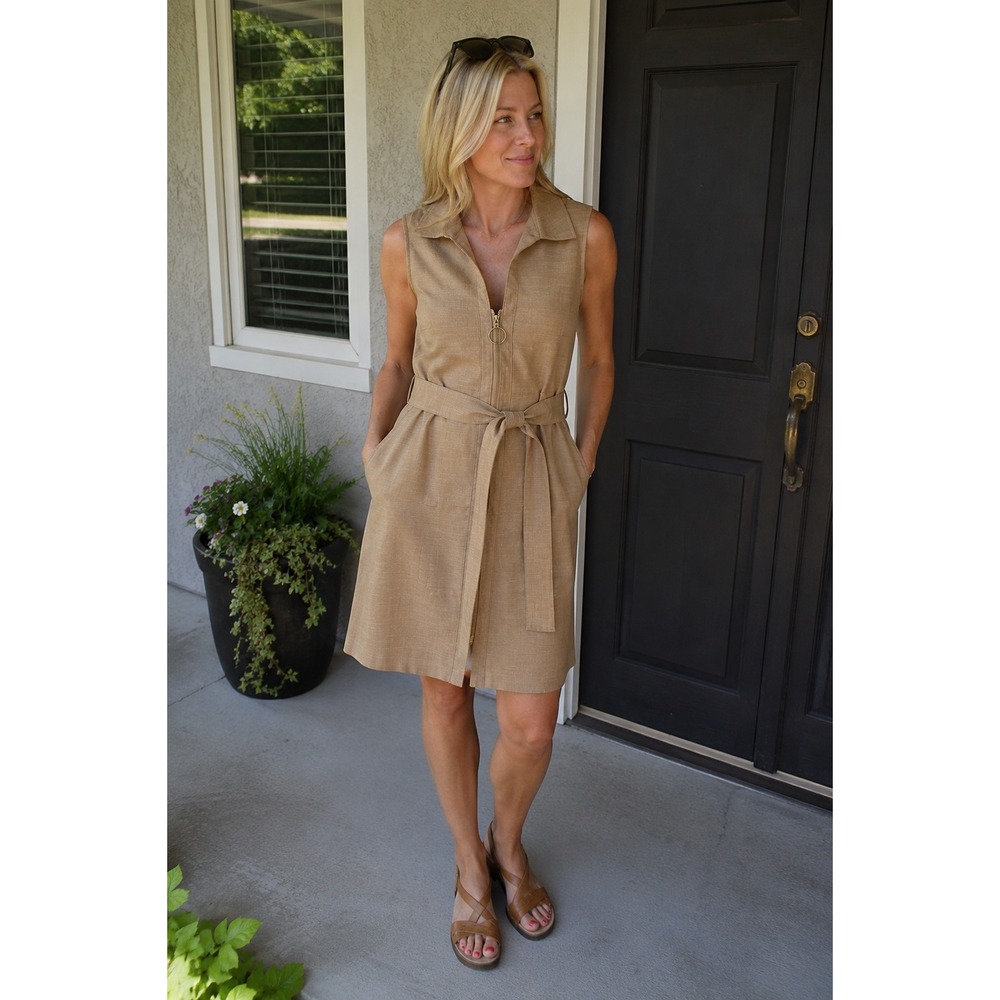 Sharagano Utility Zipper Front Dress